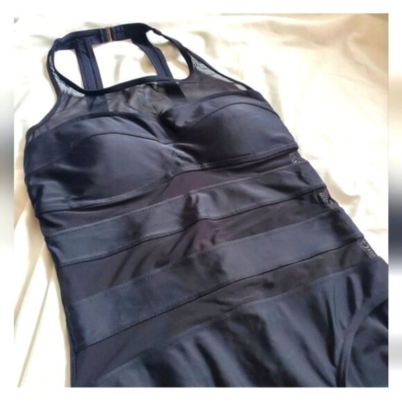 Simon Chang MESH layer 1 piece Swimsuit - Picture 1 of 7